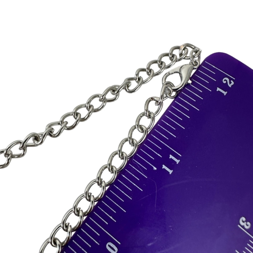 Super cool edgy skull and crossbones cross necklace in Silvertone metal NWT - Picture 4 of 5